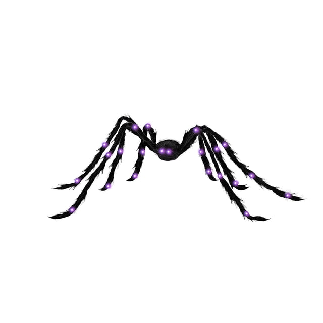 Xihbxyly Decoración de Araña Luminosa, Temática de Terror Realista, Patas Flexibles de Metal, Luz Violeta Llamativa, para Uso En Interiores y Exteriores, Accesorio para Fiesta de Halloween, Fácil de