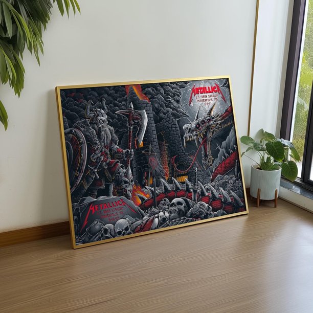 Póster de Metallica, póster de la gira mundial de Metallica 2024, póster de concierto de Metallica, póster de música de Metallica, póster de banda de rock de Metallica, regalos para fans