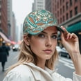 thumbnail image 7 of Ethnic Mandala Baseball Cap – Boho Tribal Dad Hat with Vintage Sacred Geometric Pattern, Mystic Spiritual Artistic Design, 7 of 7