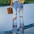 thumbnail image 5 of LNGOOR Flare Jeans for Women Plus Size High Waist Stretch Slimming Blue Wide Leg Pants Rise Skinny, 5 of 5