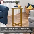 thumbnail image 2 of Best Choice Products 16in Faux Marble Modern Round Living Room Accent Side Table w/ Metal Frame - White/Matte Black, 2 of 7