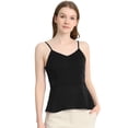 thumbnail image 1 of Blusa De Tirantes De Espagueti Casual Para Mujer Allegra K Tops De Camisola De Satén Sin Mangas Brillantes Negro S, 1 of 5