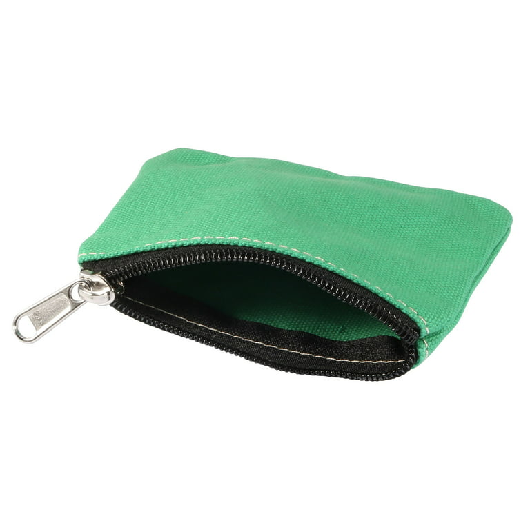 Uxcell Coin Purse Pouch, Change Purses Small Organizer Bags Zipper 3 inch x 5 inch, Green, Women's