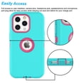 thumbnail image 5 of Njjex Case for iPhone 13 Pro,13,13 Pro Max,Sturdy Phone Case for iPhone 13 6.1",Full-Body Shockproof Protection Heavy Duty Armor Hard Plastic Rubber Rugged Bumper 3-in-1 Case Cover - Mint, 5 of 7