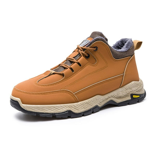 Dsscvnef Bottes de Neige pour Hommes Chaussures de Randonnée d'Hiver Plateforme Non Isolée Chaussures Décontractées pour Activités Extérieures