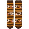 thumbnail image 2 of Cool Socks – A&W Root Beer Stripes Crew Socks – Official Licensed Novelty Unisex Socks – Large Size, 2 of 6