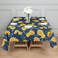 thumbnail image 3 of Yellow Lemon Slices DarkBlue Pattern Square Tablecloth,Waterproof Square Table Cover,Wipeable Spillproof Washable Table Cover for Home Kitchen Party Decor 52"x52"(132x132cm), 3 of 6
