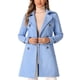 thumbnail image 1 of Abrigo de ante sintético de doble botonadura con solapa de muesca para mujer INSPIRE CHIC en azul cielo S, 1 of 5