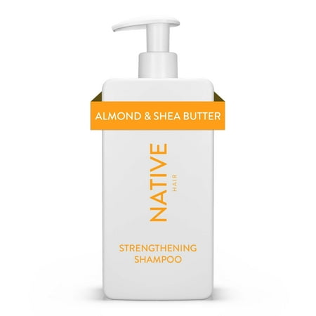 Native Vegan Strengthening Shampoo with Almond & Shea Butter, Clean, Sulfate, Paraben and Silicone Free - 16.5 fl oz
