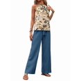 thumbnail image 3 of Conjuntos de Verano de 2 Piezas para Mujer: Top Corto Sin Mangas, Pantalones Anchos y Sueltos, Conjuntos A Juego para Vacaciones. Azul XL, 3 of 9
