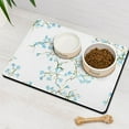 thumbnail image 3 of Dog Food Mats for Floors Absorbent Water Non-Skid Dog Bowl Mat Botanical Simple Blue Pet Feeding Mat Dog Water Bowl Mat for Messy Drinker, 3 of 7