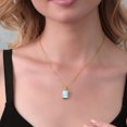thumbnail image 3 of Gem Stone King 9.37 Ct Sky Blue Topaz White Diamond 18K Yellow Gold Plated Silver Pendant with Chain, 3 of 5