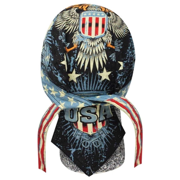 Danbanna American Iron USA Headwrap Doo Rag Skull Cap