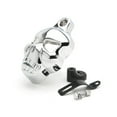 thumbnail image 1 of Krator Chrome Skull Head Horn Cover Stock Cowbell Horns Compatible with Harley Davidson Softail Cross Bones Deuce Rocker, 1 of 5