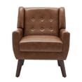 thumbnail image 6 of DREAMSIDEA Faux Leather Accent Chair for Living Room Morden Upholstered Armchair Bedroom Chairs,Coffee, 6 of 7