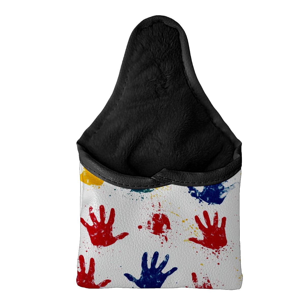 Golf Mallet Putter Cover Premium Leather Waterproof Golf Putter Head Cover with Magnetic Closure Colored Palm Prints