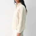 thumbnail image 4 of Czanzd Women's Oversized Sherpa Fleece Half-Zip Pullover Warm Stand Collar Side Pockets Fall Winter Outerwear(Beige,S), 4 of 5