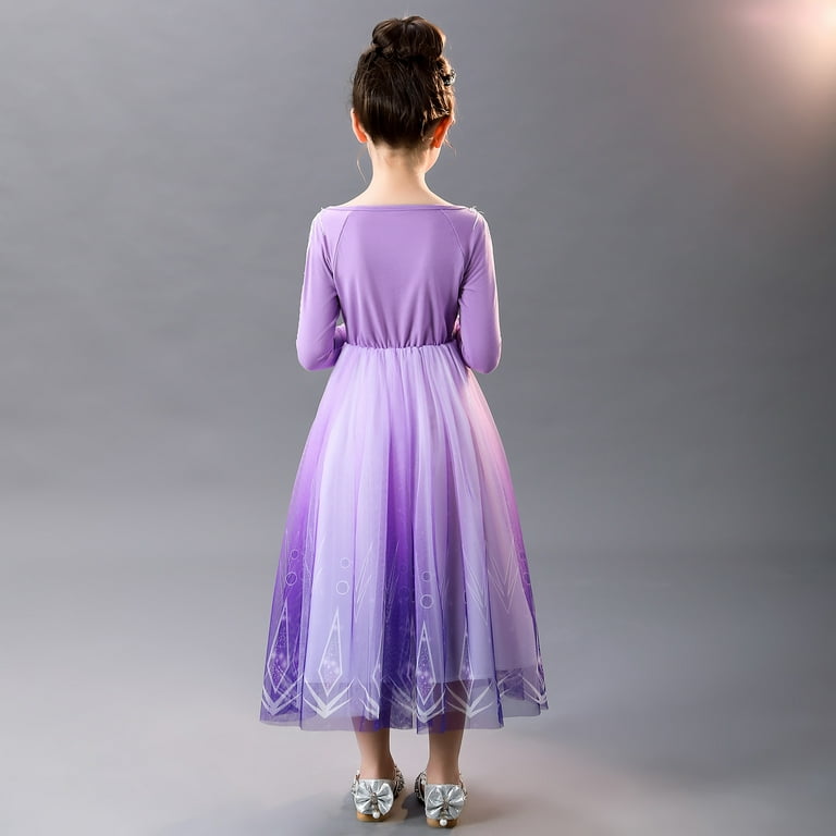 purple snow dress Princess Dress for Girls Purple Princess Dress Up Clothes with Accessories  Halloween Snow Queen Party Cosplay