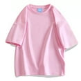 thumbnail image 2 of HOOMEUMY Men's Summer T-Shirt Loose Fit Crew Neck Short Sleeve Solid Color Basic Tee Shirt Femme Tops Pink M, 2 of 7