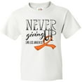 thumbnail image 3 of Inktastic Never Giving Up Limb Loss Awareness Orange Ribbon Youth T-Shirt, 3 of 5