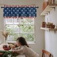 thumbnail image 6 of 4th of July Curtain Valances for Windows, Farmhouse Style Retro Star Red Blue Rod Pocket Valance Window Treatments Short Curtains for Kitchen Bathroom Living Room, 6 of 6