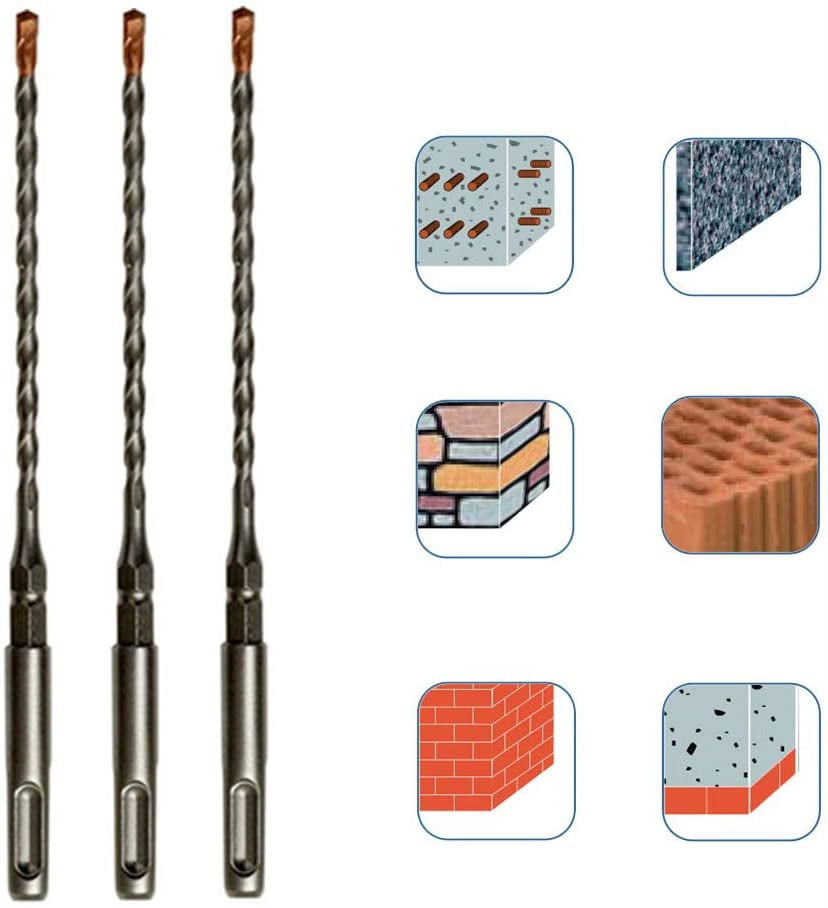 12pcs 5/32" x 7" with 1/4" SDS Plus Hex Rotary Hammer Drill Bits for Concrete Screw, Rotary Drill Bit 5/32, Sds Plus Bits