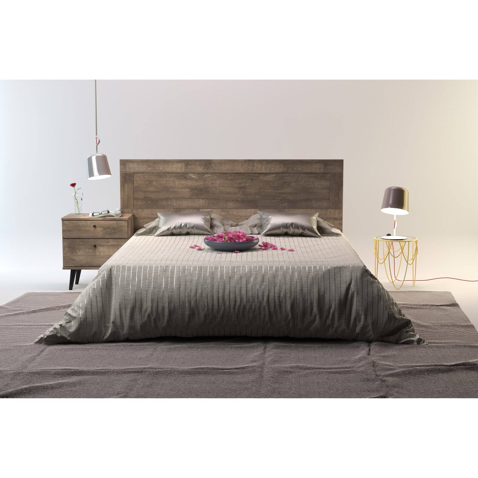 Midtown Concept Kansas Mid-Century Platform Bed with Headboard - image 2 of 11