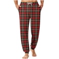 thumbnail image 2 of QLEICOM Mens Pajama Pants,Mens Lounge Pants,Men's Plaid Sleep Pants with Drawstring Waist and Cuffed Ankles for Lounge Comfortable Soft Pajama Pants Feature Side Pockets and Relaxed Fits, 2 of 5