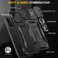 thumbnail image 6 of for iPhone 15 Pro Max Case,with Camera Cover and Kickstand, Military Grade Shockproof Phone Case,15 ProMax Case Black, 6 of 12