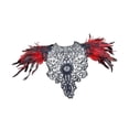 thumbnail image 2 of Chal de plumas artificiales para mujer, estola, poncho, disfraz navideño, capa para dama Rojo, 2 of 9