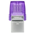 thumbnail image 2 of Kingston DataTraveler microDuo 3C USB Flash Drive - 128 GB - USB 3.2 (Gen 1) Type C, USB 3.2 (Gen 1) Type A - 200 MB/s Read Speed - Purple - 5 Year Warranty, 2 of 6
