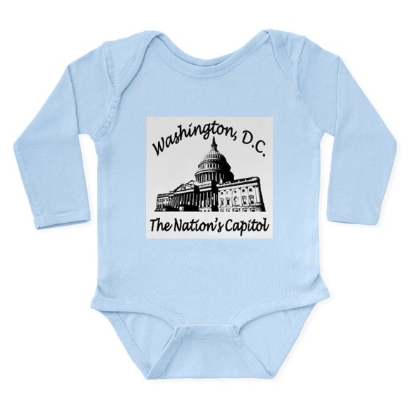 CafePress - Washington DC Body Suit - Long Sleeve Cotton Baby Bodysuit