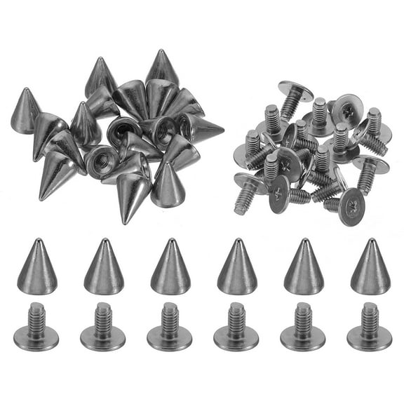 10mm Studs for Clothing, 20 Sets Studs and Spikes Leather Rivets for Clothing Leather Punk, 7x10mm, Black
