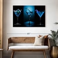 thumbnail image 3 of Elephant Stock Blue Cocktail Drinks Wall Art - Horizontal Canvas Wall Art - Dining Room Wall Decor - Food And Drink Canvas - Black And Blue Decor - 45" x 30", 3 of 8