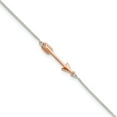 thumbnail image 1 of Sterling Silver Rose-Tone Polished Arrow 9In Plus 1In Ext Anklet (9 X 1) Made In India qg4189-9, 1 of 5