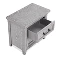 thumbnail image 5 of Unique 5pc Light Gray Finish Queen Size Panel Built-in Bench Bed Set Solid Wood Bedroom Furniture, 5 of 9