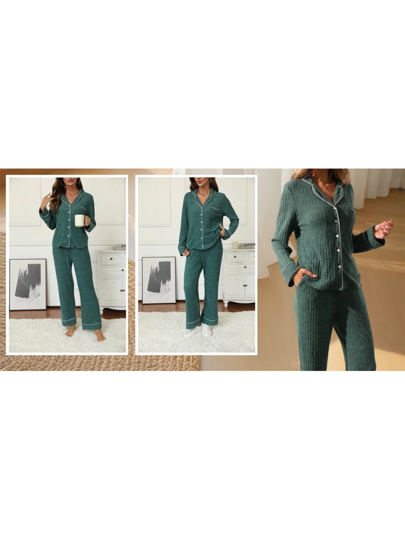 Stijlvolle Dames Loungewear Set met Wijde Broek en Split