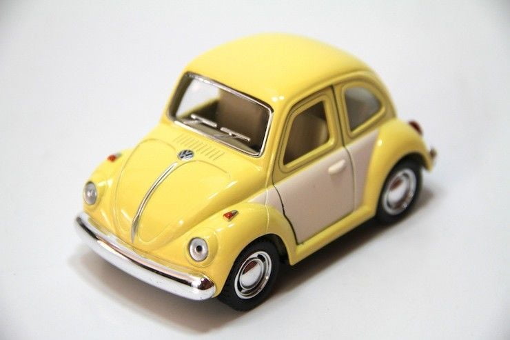4' Kinsmart 1967 Volkswagen Beetle Diecast Model Toy Car NoScale Pastel 2T Yello