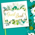 thumbnail image 2 of Kingwora Guest Book Wedding Guest Book 96 Pages Sign-in Registry Log Guestbook Photo Album Greenery and Gold Foil Hardbound Cover  (8” x 8”), 2 of 6