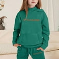 thumbnail image 3 of Zylarhe Girls Boys Sweatshirt Stylish Girls Outfits Set for Casual Winter Wear Featuring Printed Hooded Sweatshirt Ensemble Suitable for Dark Green 7-8 Years, 3 of 4