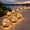 Warm White-8 globes, variant on Red 4 Globes Solar Landscape Walkway Lights Outdoor Garden Orbs