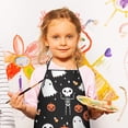 thumbnail image 3 of Halloween Ghosts Pumpkins and Skeletons Kids Aprons for Girls and Boys,Adjustable Neck Strap Toddler Aprons for Kids Cooking Baking,23.6"x19", 3 of 7