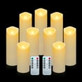 thumbnail image 3 of Aignis Velas parpadeantes sin llama con temporizador remoto de 10 teclas, juego de 9 velas LED con pilas resistentes al calor para el hogar/Halloween/Navidad Decoración exquisita, 3 of 4
