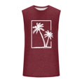 thumbnail image 4 of Njagoc3 Mens Sleeveless Retro Palm Tree Tank, Classic Fit, Soft Poly - Cotton Blend, Summer Casual & Streetwear Vest, 4 of 6