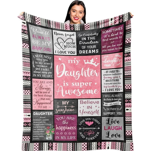 Daughter Gifts, Gifts for Daughter from Mom, Daughter Birthday Gifts Idea, Daughter Gift from Mom Dad, Birthday Gifts for Daughter Adult, Birthday Gifts Blanket 60” x 50” for Daughter