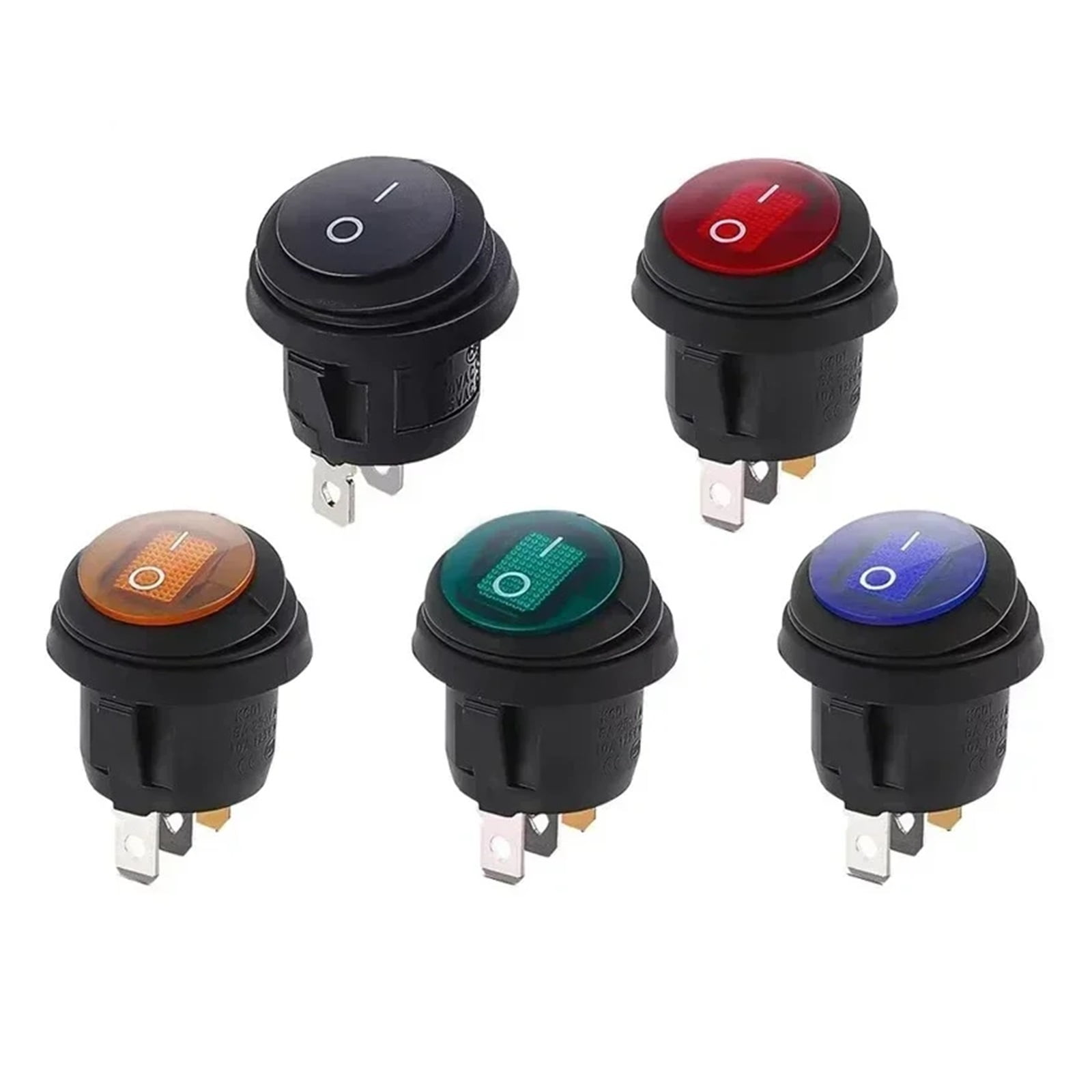 KCD1 Waterproof Round Button Rocker Switch kcd1 Boat-shaped Switches Push Button Switch ON OFF with Light 12V 220V