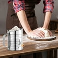 thumbnail image 6 of BADIANO 3 Cup Stainless Steel Rotary Hand Crank Flour Sifter with 2 Wire Agitator for Baking,Silver, 6 of 7