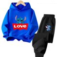 thumbnail image 3 of Conjunto de sudadera con capucha Kawaii Stitch 2024, conjunto de sudadera informal de manga larga y pantalones largos para niñas de 2 a 13 años, conjunto de ropa de otoño de 2 piezas, 3 of 5