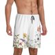 thumbnail image 2 of Balery Watercolor Floral Pantalones cortos de pijama de punto de algodón para hombre con cinturilla y bolsillos-4X-Large, 2 of 6