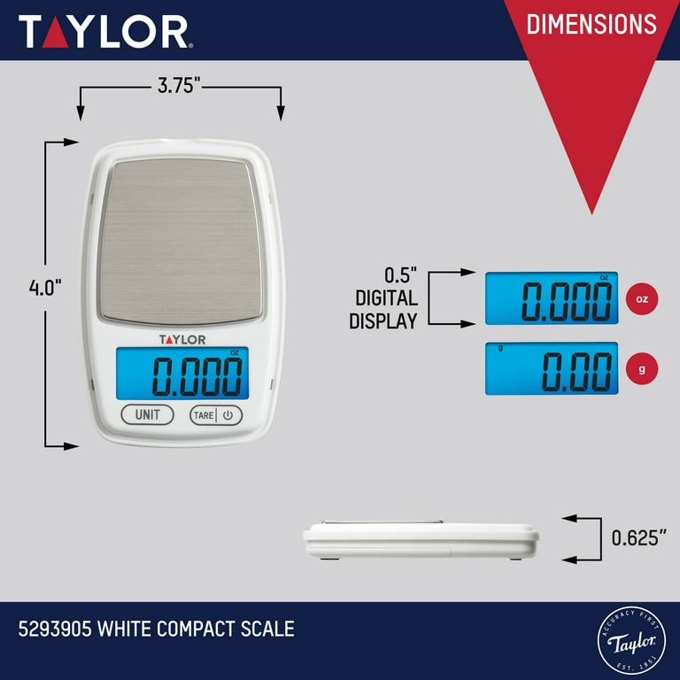 Taylor High-Precision Digital Portioning Scale with Cover, 16OZ/500G, Black